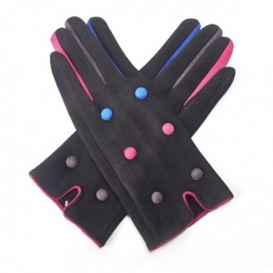 Button Gloves - Black